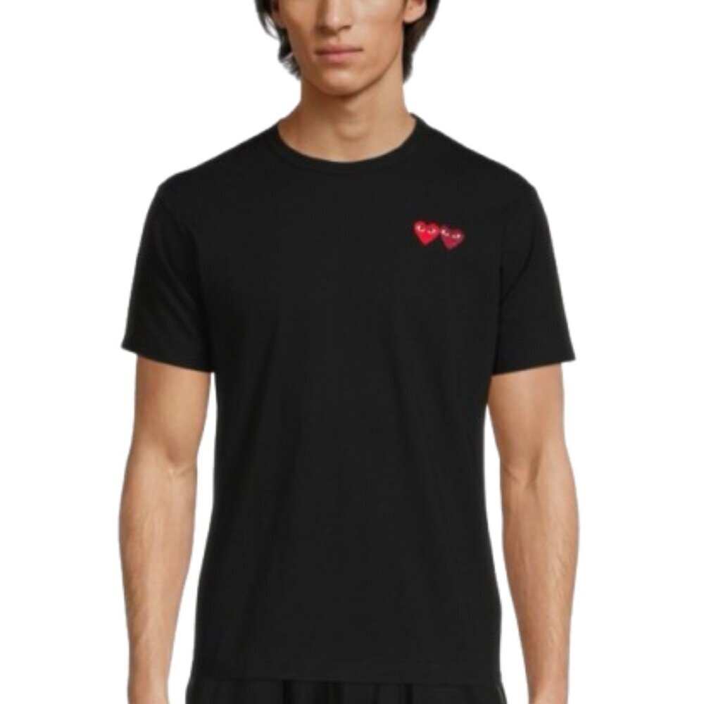 COMME DES GARÇONS PLAY Double Heart Patch T-Shirt Mens Size Medium